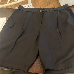Eileen Fisher Black Linen Shorts